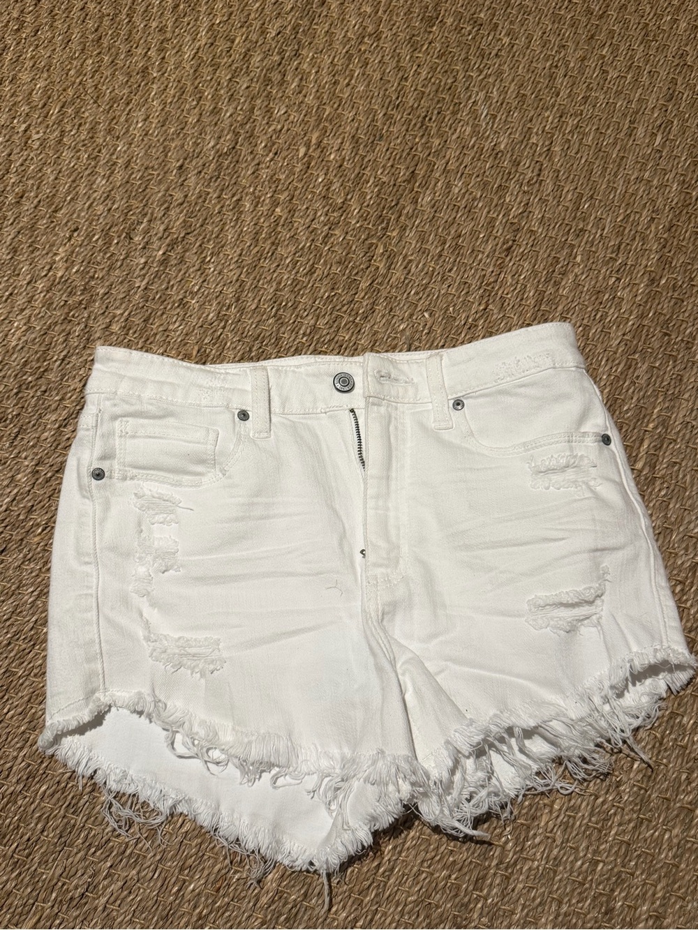 Eunina- White Distressed Denim Women’s Shorts